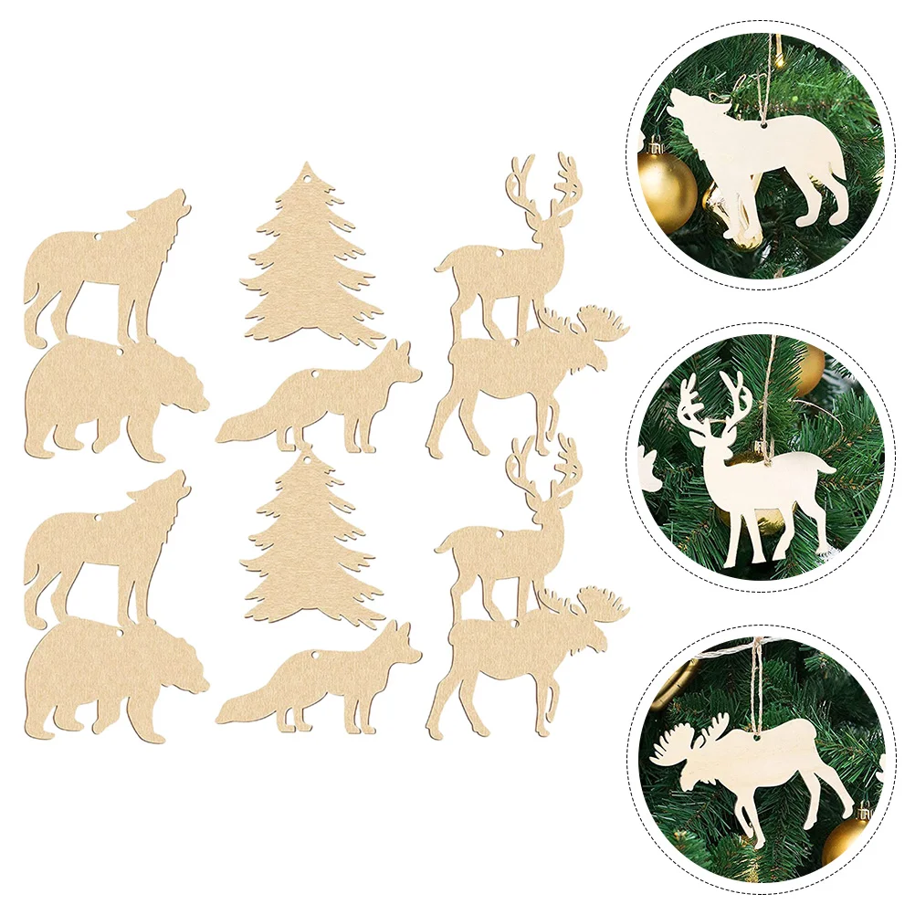 

30 Pcs Wooden Animal naments Unfinished Wild Cutouts Slices Blank Wood Chips Decor Home Party Supplies Creative