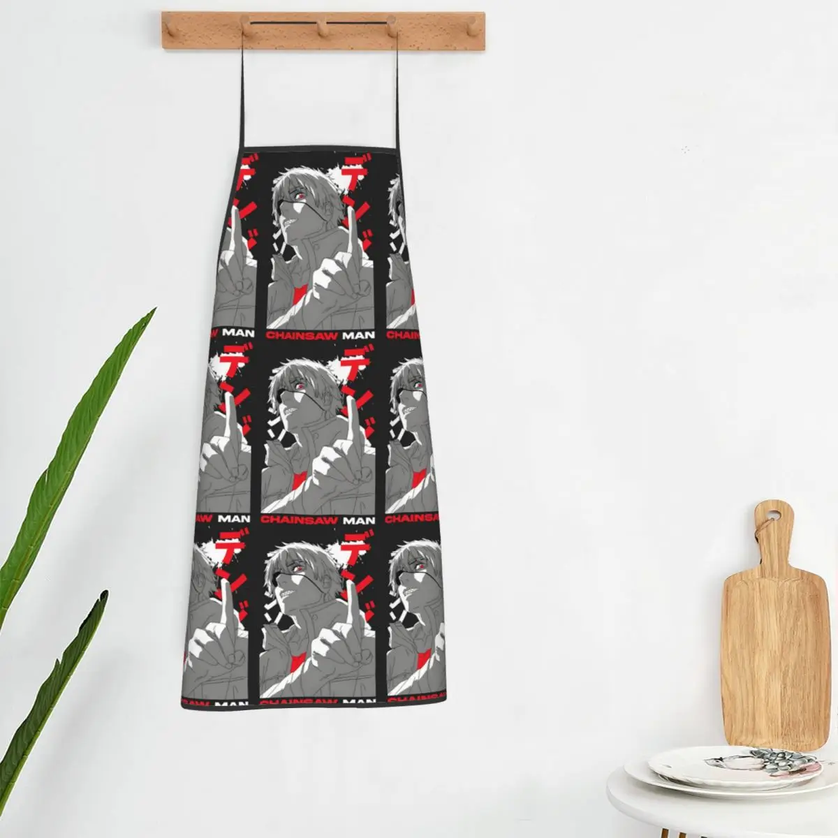 Anime Chainsaw Man Devil Apron Chef Cooking Tablier Sleeveless Bib Kitchen Cleaning Pinafore for Women Men Painting