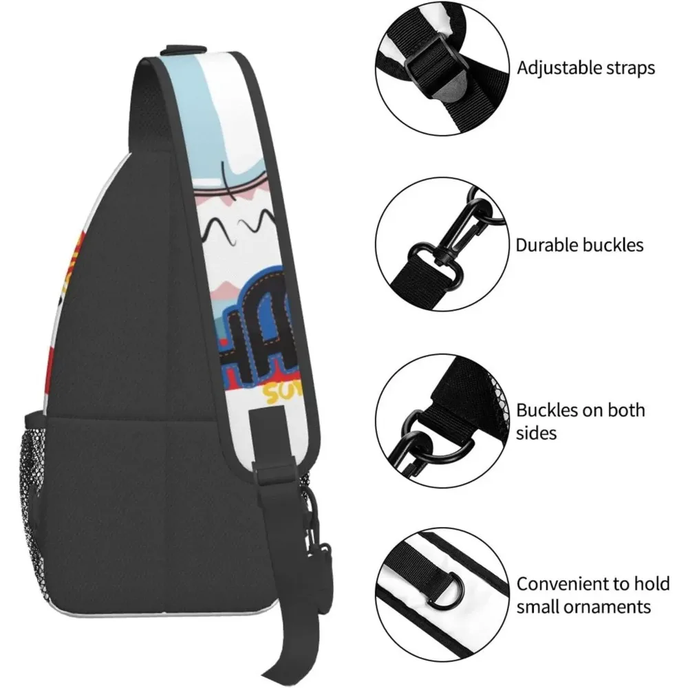 Bolso bandolera de tiburón para mujer y hombre, mochila de viaje para el pecho, bolso de hombro para el pecho para deportes de ocio, correr al aire libre, senderismo, Camping