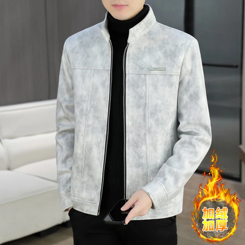 

2025 Winter Thick Warm Woolen Jacket for Men Slim Fit Casual Business Trench Coat Stand Collar Streetwear Overcoat Men Clothing