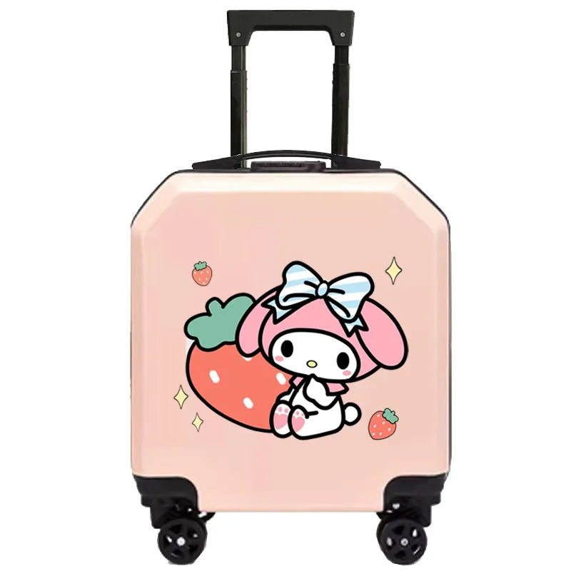 Kawaii Sanrio Kuromi Cinnamoroll moja melodia walizka kreskówka pokrowiec na wózek bagaż dziecięcy sejf na hasło przenośny walizka podróżna