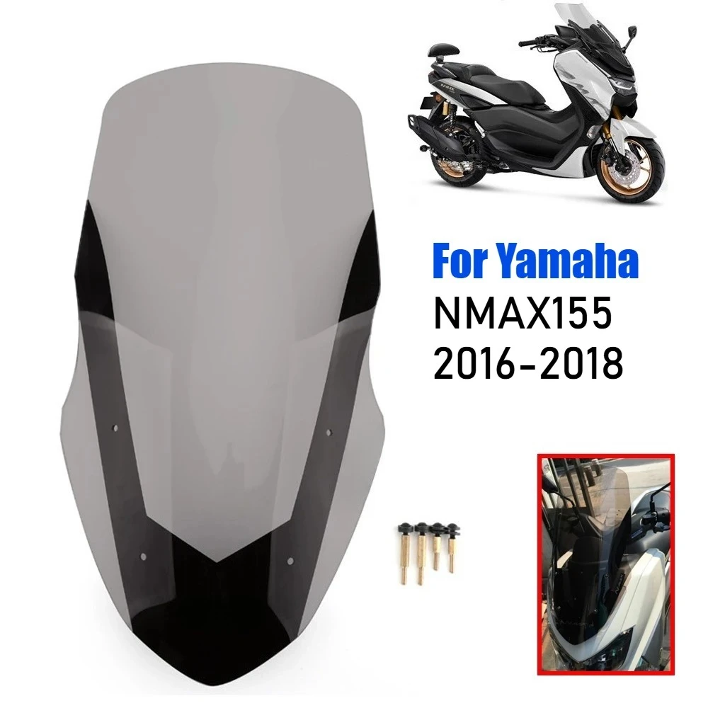 Motorcycle Windscreens Windshield Raise Deflector Transparent Wind Deflectors for Yamaha NMAX155 N-MAX 125 NMAX 155 2016-2018