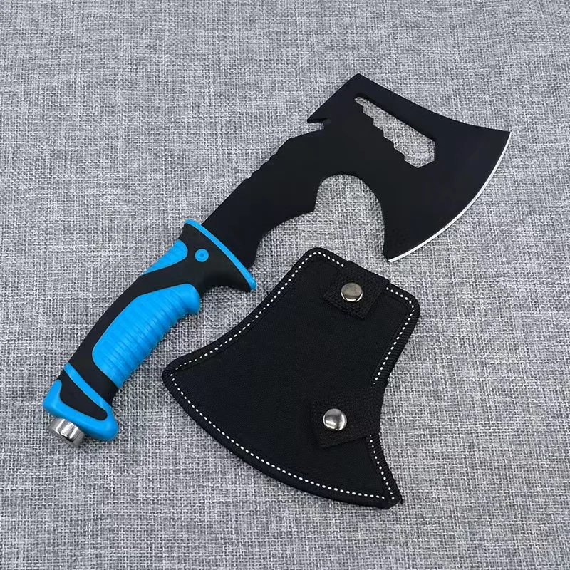 1 PC High Quality Plastic Handle Multi-Function Axe Outdoor Camping Survival Tools with Rope Cutter Hex Key