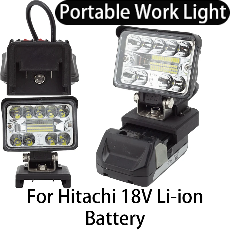12W LED Work Light for hitachi/Hikoki 18V Li-ion Battery Flashlight Cordless LED Tool Light, Emergency Camping Light