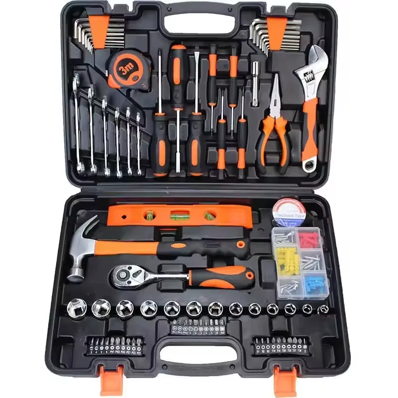 

Multifunctional Black Carbon Steel Portable Home Car Repair Hand Tools Kit Combo Set Toolbox Hard Case
