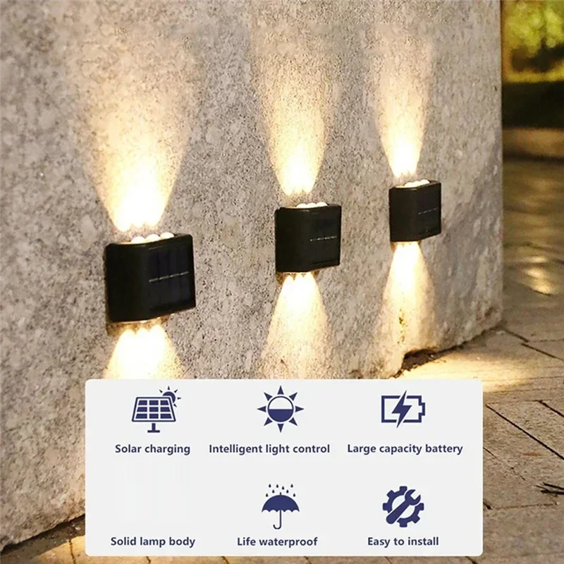 

【Flash Sale】4PCS Solar Wall Lamp Outdoor Waterproof Solar Powered Light UP And Down Illuminate Home Garden Decoration Sunlights