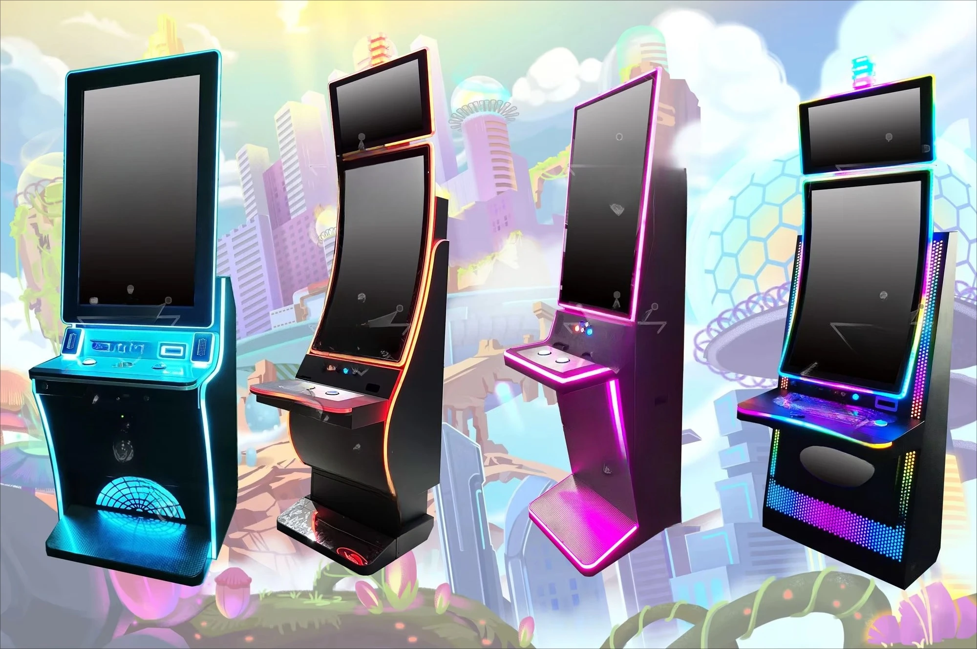 43-Inch touchscreen arcade skills game console Ultimate Fire Chain multi-game cabinet