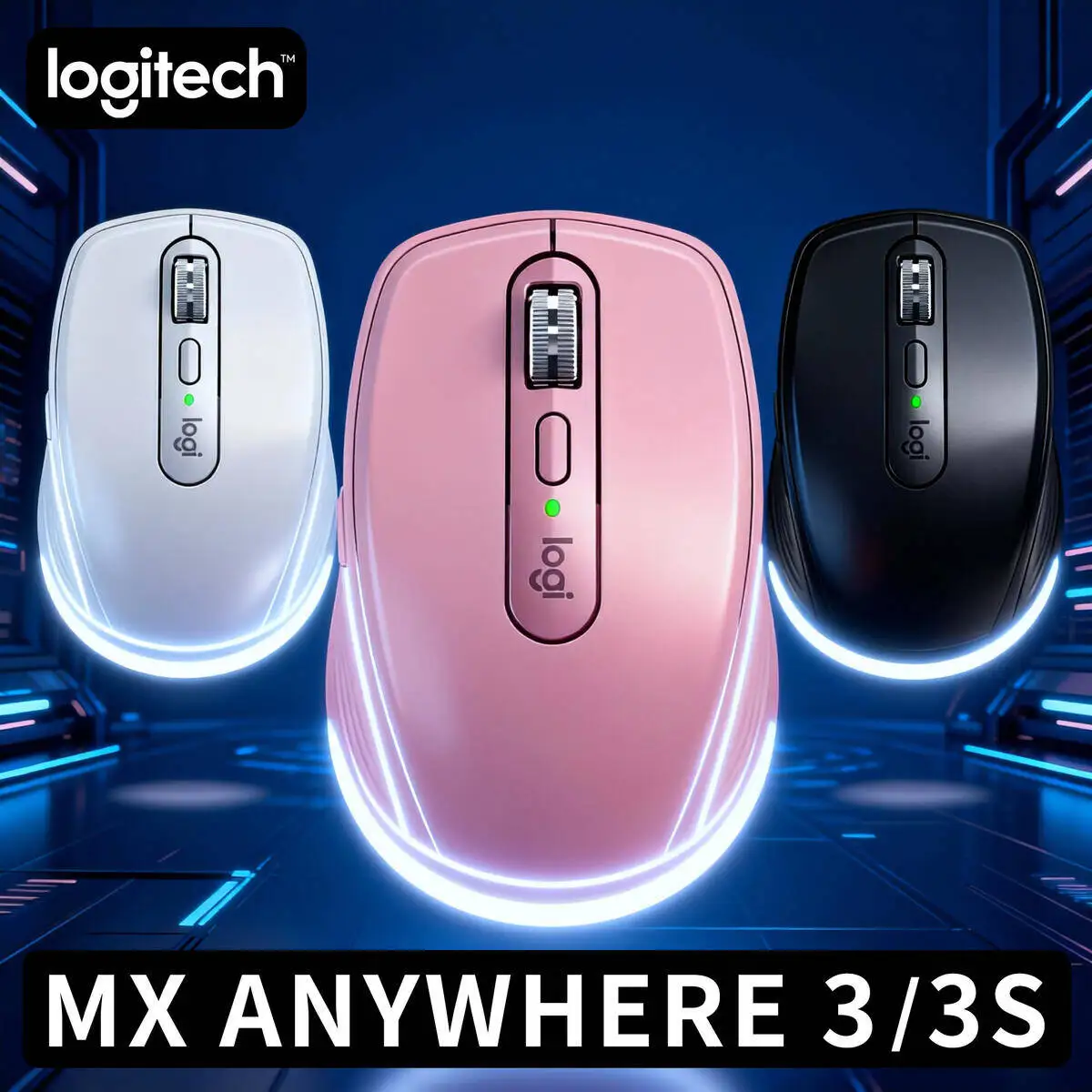 

Logitech MX Anywhere 3S Ergonomic Mouse Bluetooth Fast Scrolling Rechargeable for Office Travel Business