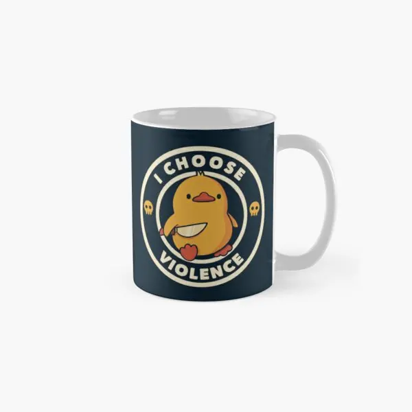 I Choose Violence Funny Duck By Tobe Fon  Mug Photo Picture Drinkware Printed Gifts Handle Round Design Tea Simple Coffee Image