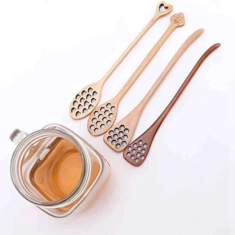 Wooden Stirring Spoon H-Oney Spoon Honeycomb, Honey Spoon, Stirring Stick Spoon, Hand Mixer