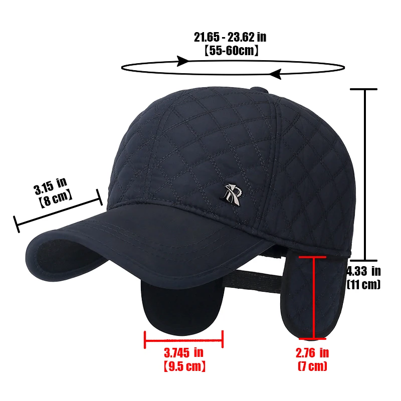 New Unisex Middle-Aged and Elderly Winter WindProof, Cold-Proof and Warm Baseball Cap With Ear Protection, Thickened Peaked Cap