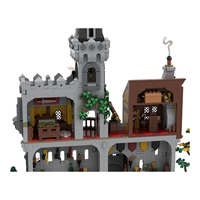 2920 pièces – Modèle de construction modulaire MOC « Seigneur des Corbeaux » médiéval – Briques éducatives populaires à personnaliser – Jouet de festival DIY – Cadeau