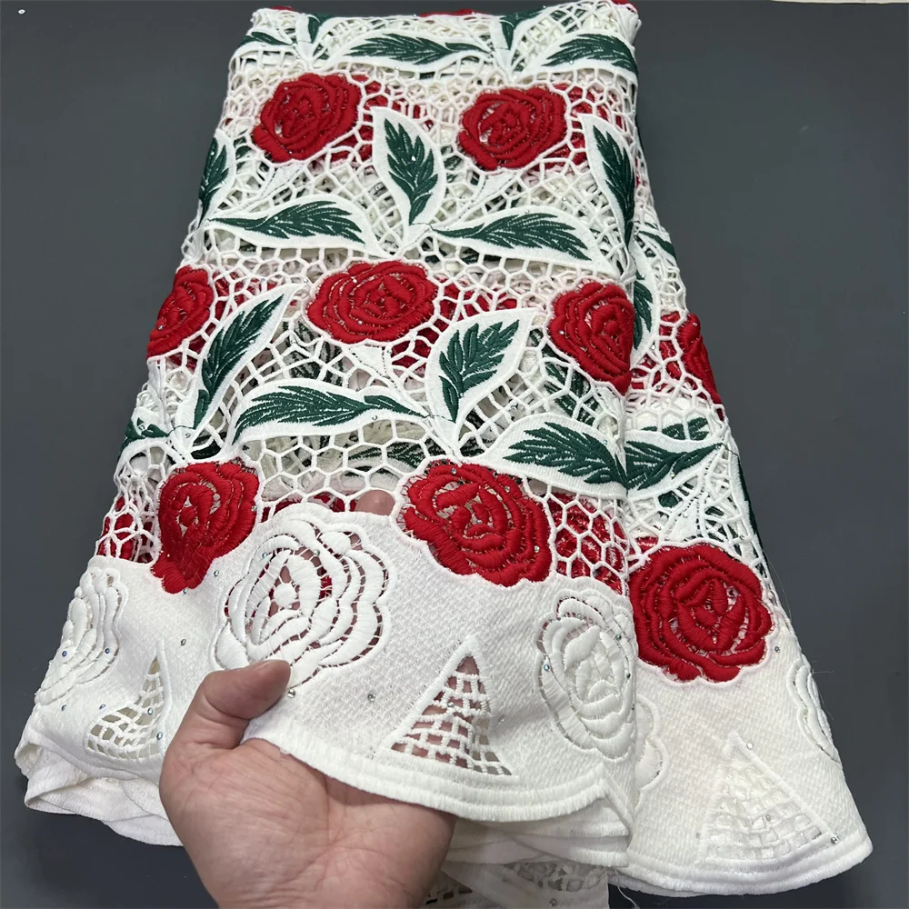 

2025 African Nigerian High-Quality Sequins Tulle for Prom Dresses Lace Fabric Embroidery Net Cloth Beads Sewing 5Yard ZJ098