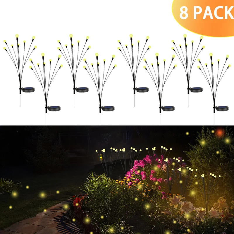 

10/8/6LED Solar Firefly Lights Solar Garden Firework Light Outdoor Waterproof Swaying Light for Yard Patio Pathway Decoration