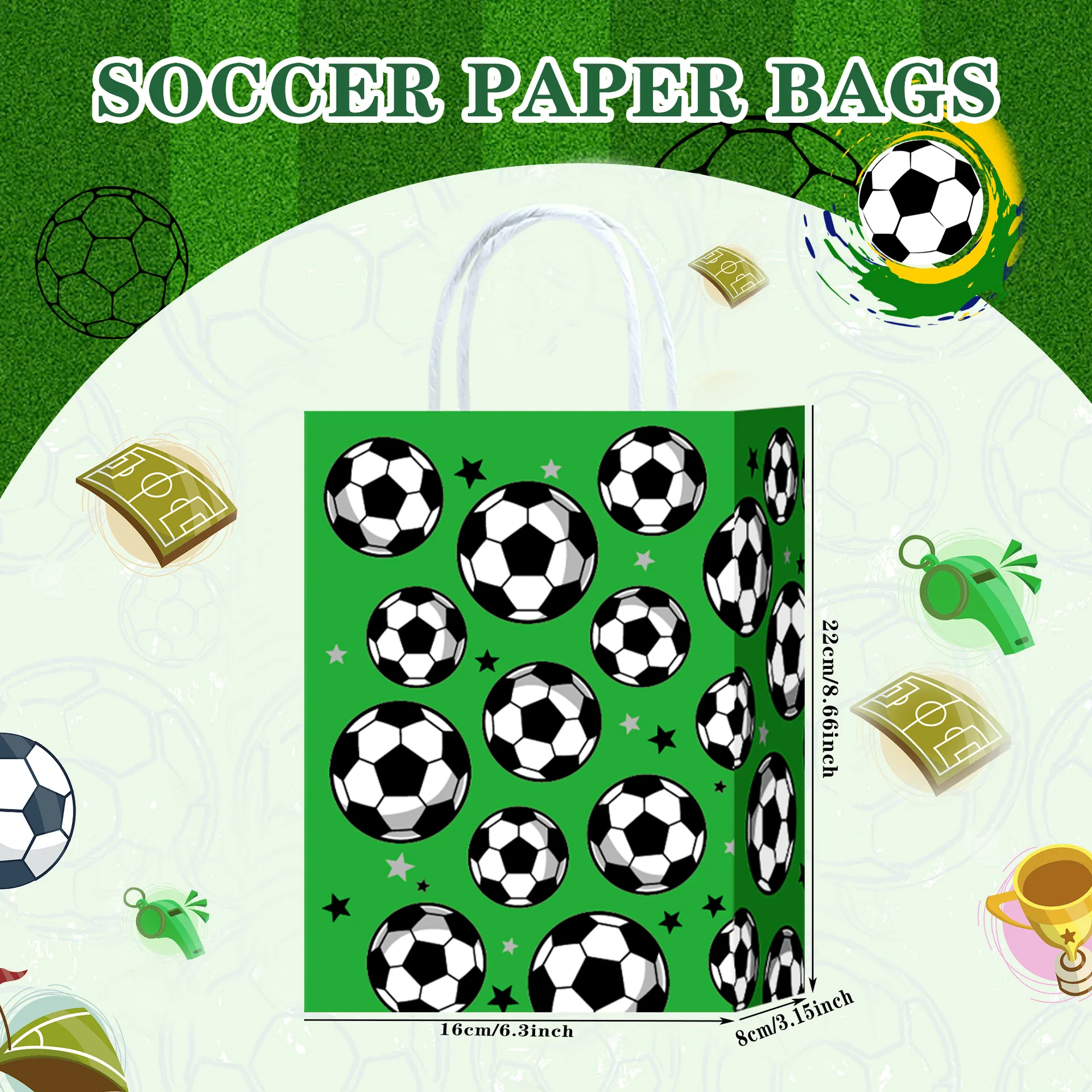 5/10/20 stücke Fußball Party Taschen Mit Griffen Fußball Party Geschenke Taschen Fußball Party Leckerli Taschen Fußball Thema geburtstag Party Dekore – Detail 3
