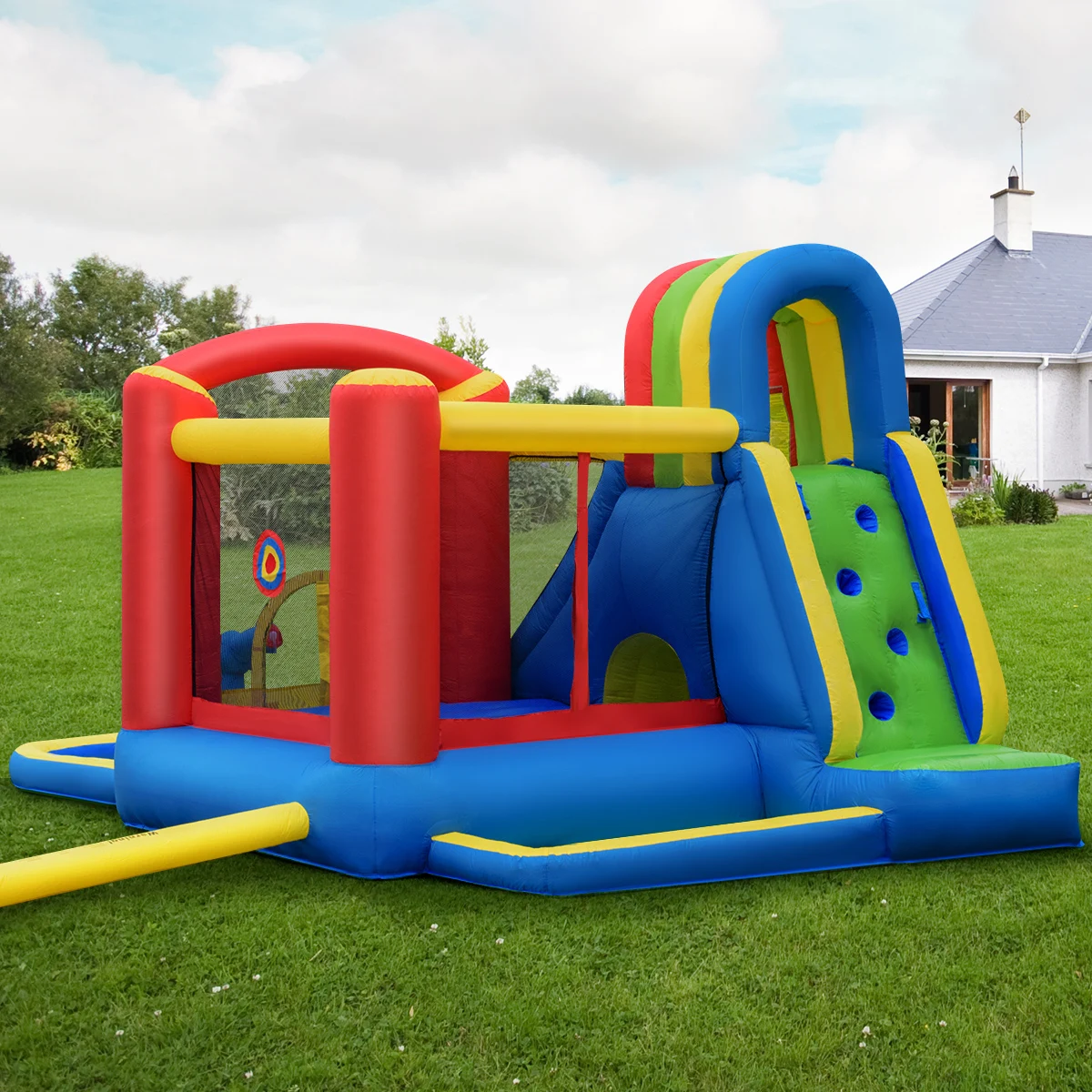 Casa de rebote inflable para niños, tobogán de escalada, parque de salpicaduras, piscina, Castillo de salto