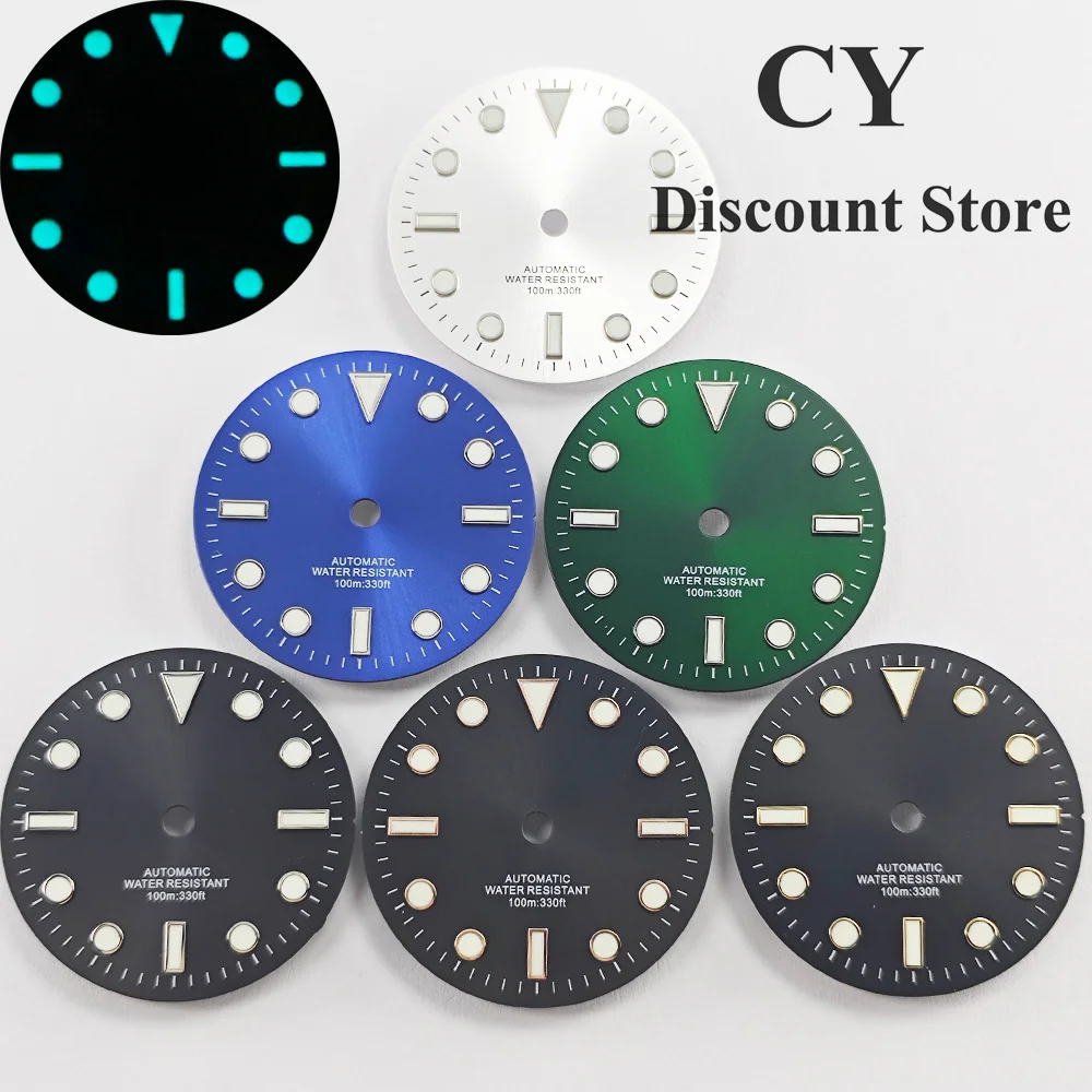 

Циферблат для часов RICHUS 29 мм, серебристо-черно-зеленый, с сине-зеленым люминесцентным покрытием, совместим с механизмами NH35, NH36, ETA2824, 2836, Miyota82-DG, аксессуары для часов.