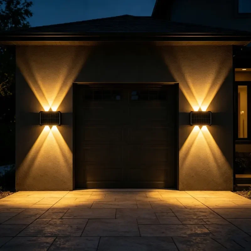 Aluminum Solar Strip Wall Light IP65 Waterproof 2 + 2 LED Outdoor Garden Fence Light, 5 Year Warranty