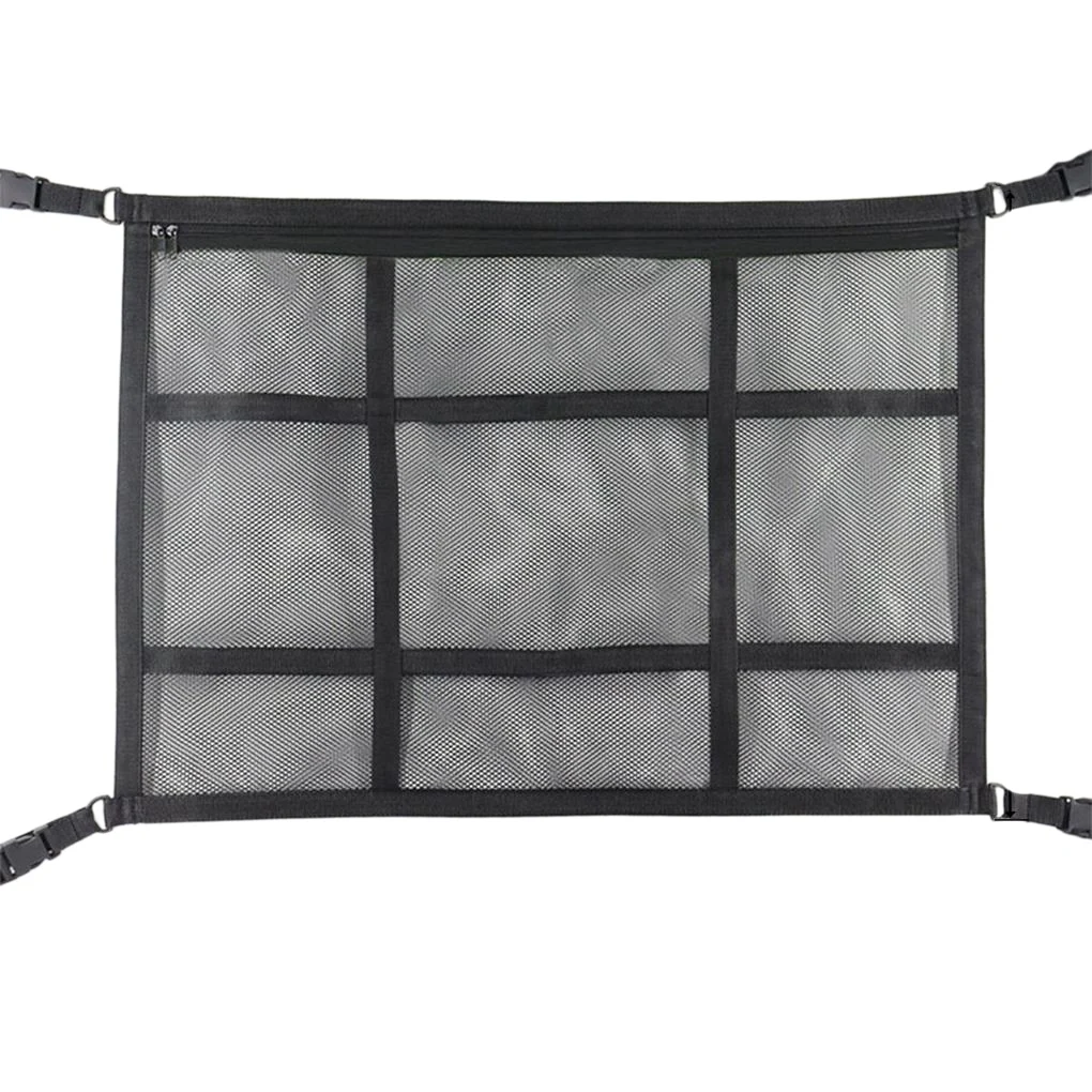 Car Ceiling Storage Net Pocket 90X65cm Car Roof Interior Cargo Net Bag Portable Car Trunk Storage Pouch for Van SUV