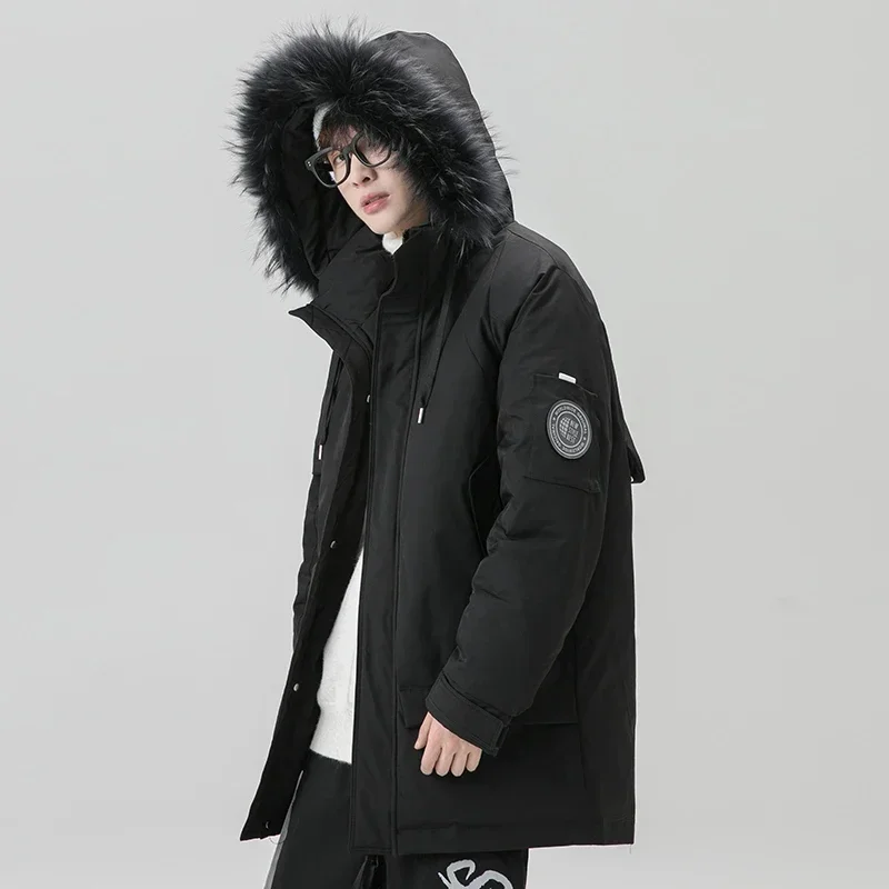 Large Fur Collar Hood Ultralight Down Jacket Men Designer Clothes Men Duck Down Padding 2024 Mens Winter Jacket Male Coat