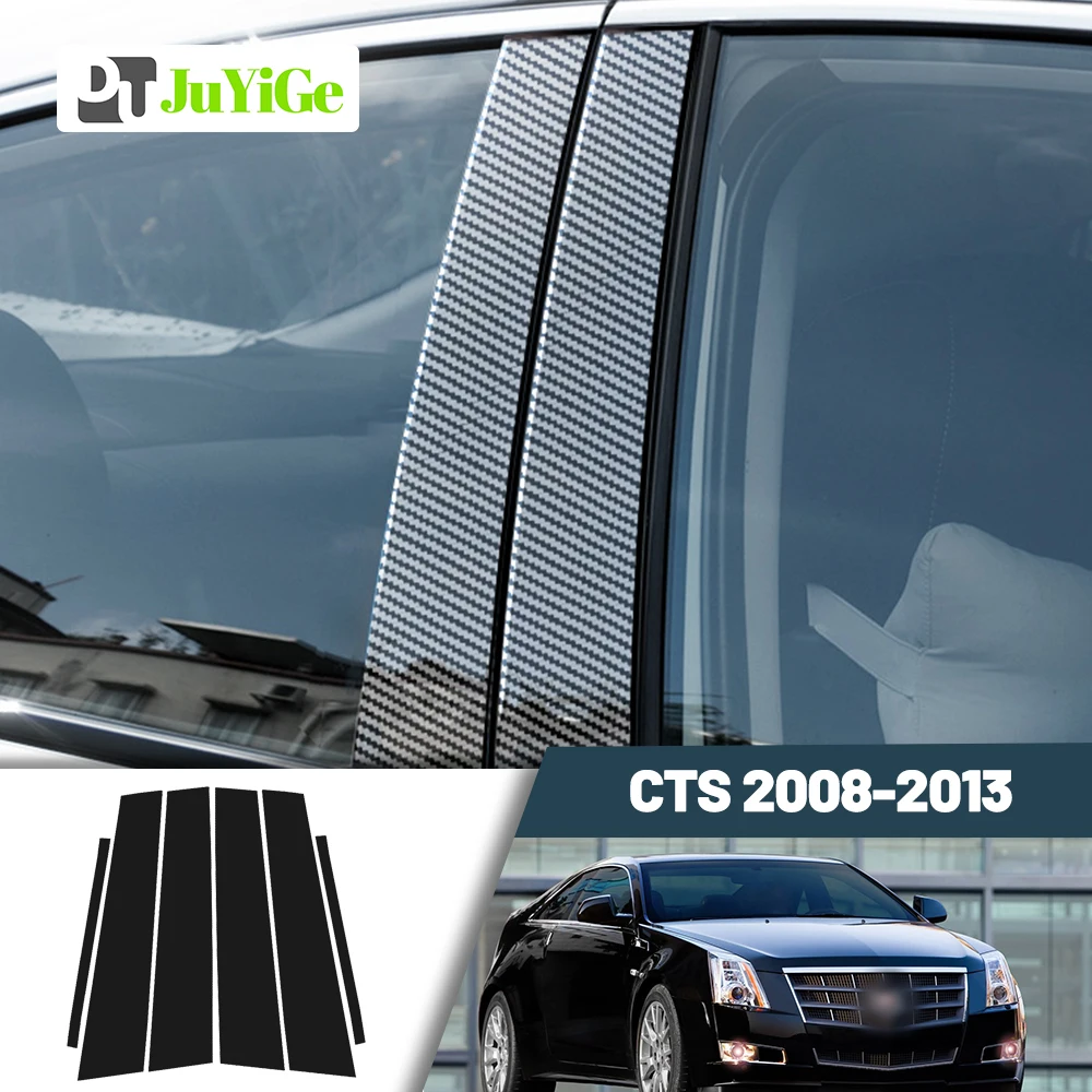 

Glossy Black Carbon Fiber Window Door Deal B C Pillar Post Cover Sticker For Cadillac CTS 2008-2013 2009 2010 2011 2012 2013