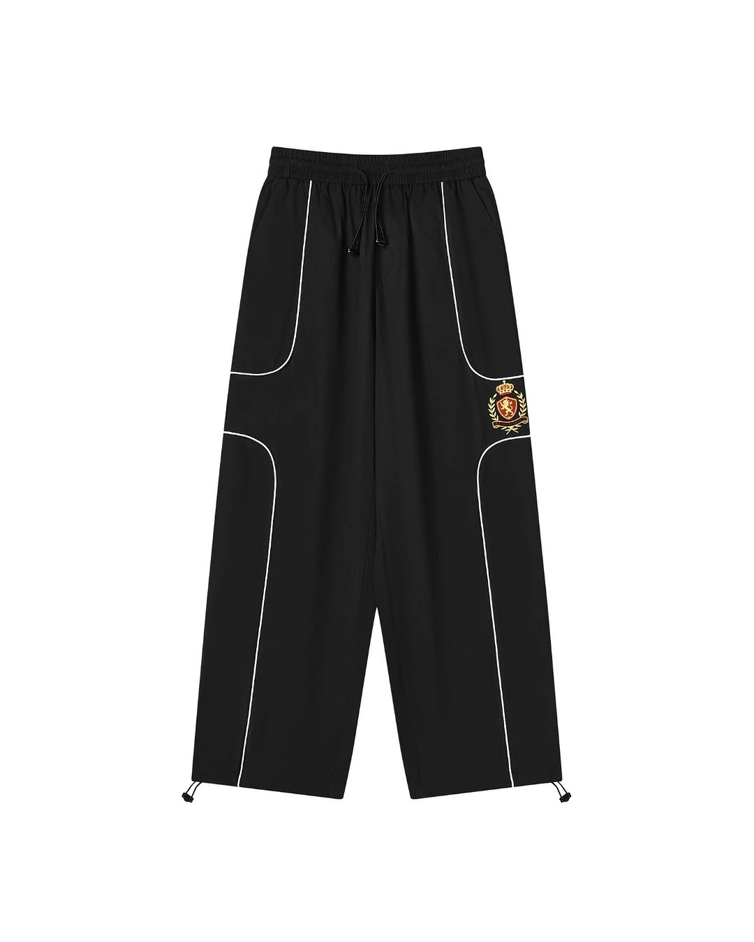 Calça tecida com padrão bordado simples masculina, calça reta solta, tendência de rua, Hip Hop, menina quente, perna larga, outono, nova, Y2K