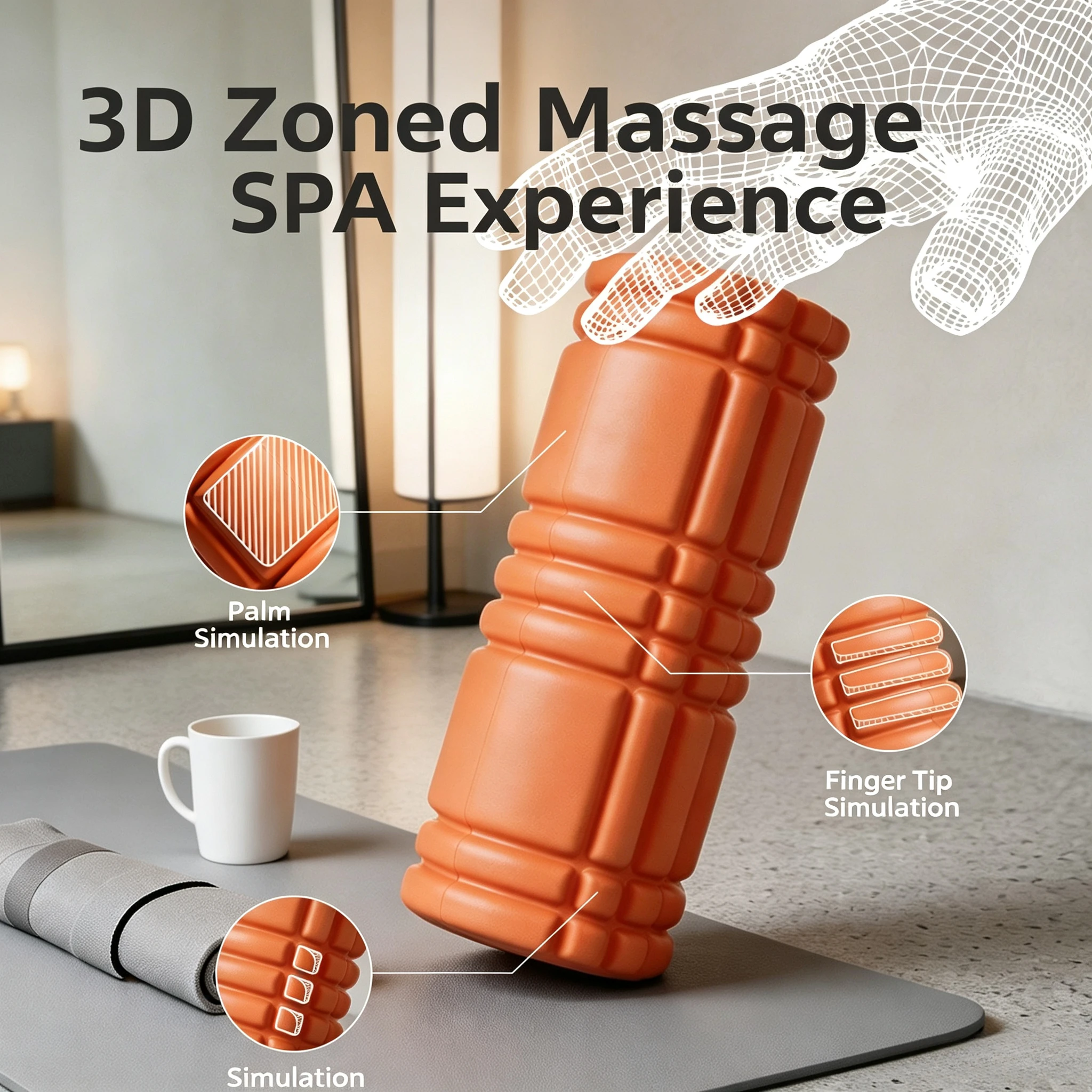 Yoga Column Foam Fitness Pilates Back Muscle Massage Roller Gym Home Myofascial Release The Grid Body Relaxation - view 2