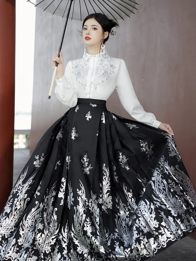 

New Chinese Style Ming Dynasty Hanfu Set Women's Spring Autumn High-End National Style One Whole Set 2026 New Dress
