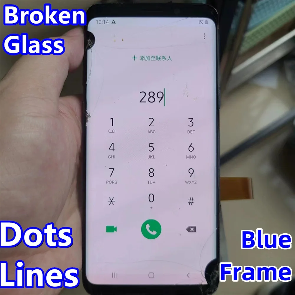 Repair Edge Screen Separete Glass Practice Lcd For Samsung Galaxy S9 G9600 G960F G960A G960U S9 Broken Glass Touch OK DOT + LINE