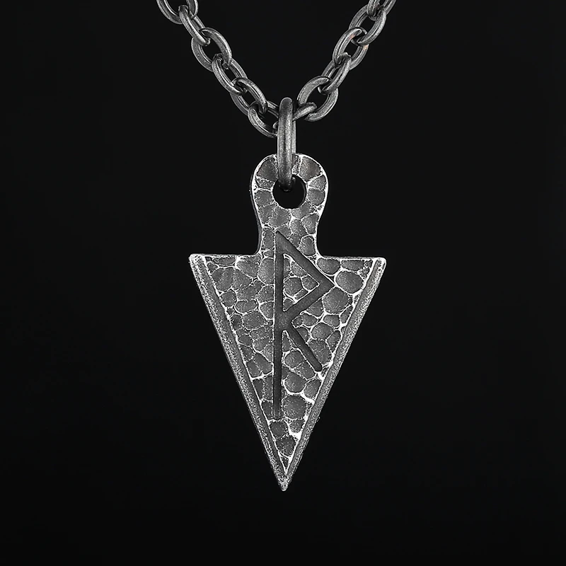 2022 New Fashion Stainless Steel Viking Triangle Pendant Retro Rune Odin`s Runes Norse Mythology Celtic Boyfriend Gift