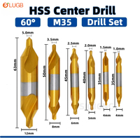 HSS Combined Center Drills Ti-Coated 60 Degree Countersinks Angle Bit Set 6pcs 1.0-5mm Metal Centering Dril Bit Lathe W6542 M35