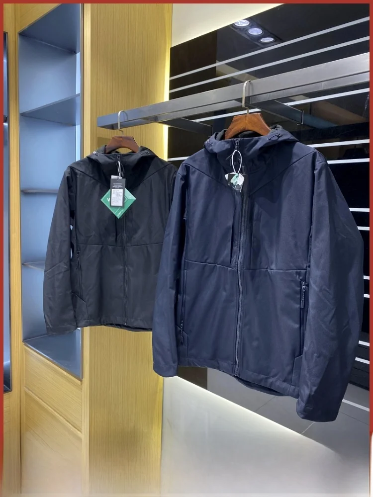 

Men's Outdoor Floing Windproof Waterproof Fce Lined Hooded Jaet Spring Autumn Stand Fit Youth Faion Polyester Nyl...