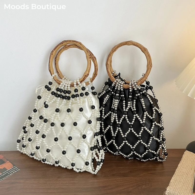 

Pearl Beads Top-handle Bag Set For Women 2026 Latest Fashion Trends Luxury Designer Purses And Handbags 2-IN-1 Evening Party Bag
