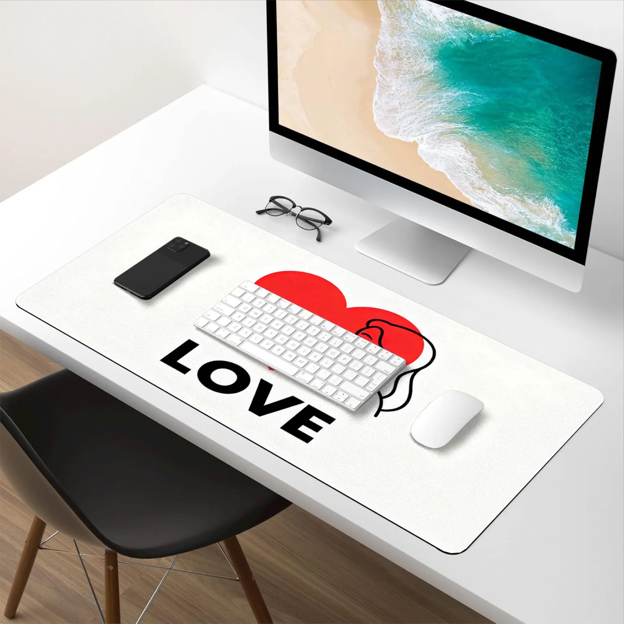 Heart Silhouette Gaming Mouse  - Rubber Mat Desk ulasan dan harga