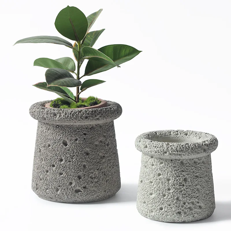 Colorful Moon Texture Fleshy Potted Planter Pot Cement Pattern Planter Pot