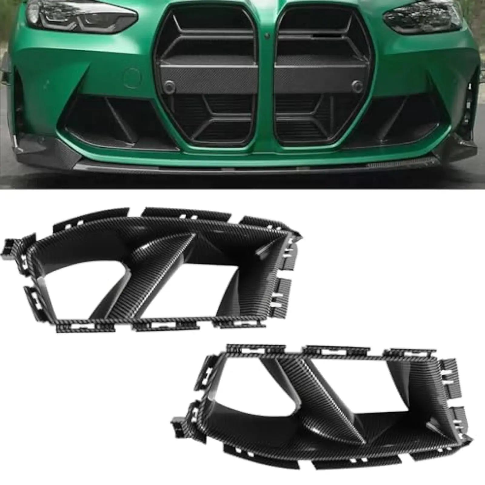 Für BMW G80 G82 2021-2024 Frontstoßstangen-Luftkanalabdeckung ABS Untere Seitenlüftungsgitter Motorhaube Auto-Karosserie Tuning-Kit – Detail 4