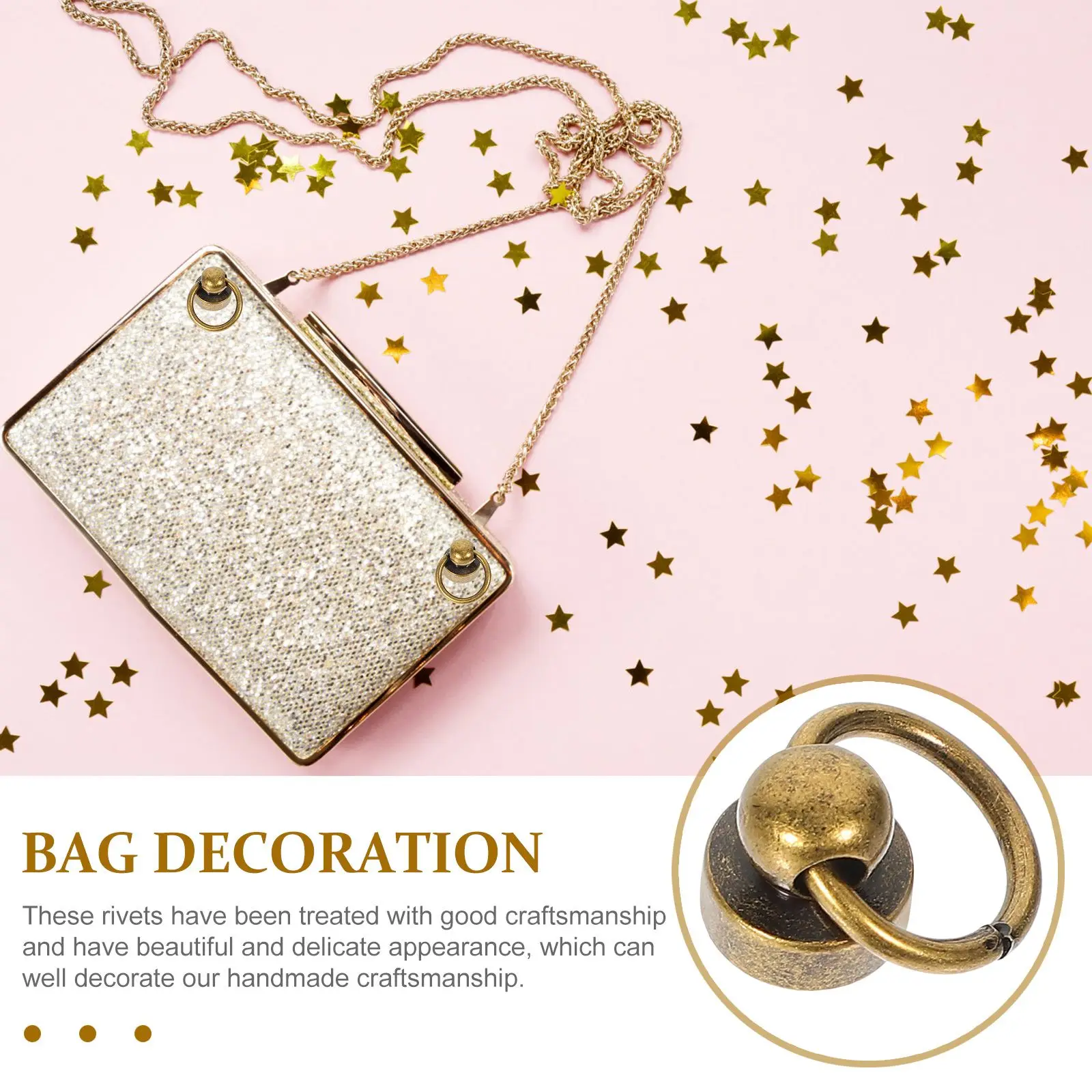 20 Sets Mobile Phone Case Pull Buckle Practical Craft Rivet Rivets DIY Brass Leathercraft Materials for