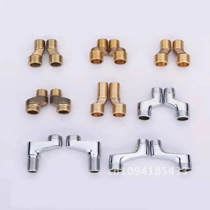 Copper shower faucet angled curved foot, eccentric screw extended corner Bathtub faucet accessories