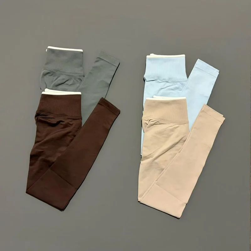 HISTELLO Gym-Leggings für Damen, nahtlose Yoga-Kleidung, gerippte Fitness-Leggings mit hoher Taille, Scrunch-Butt-Workout-Biker-Sporthose – Detail 6