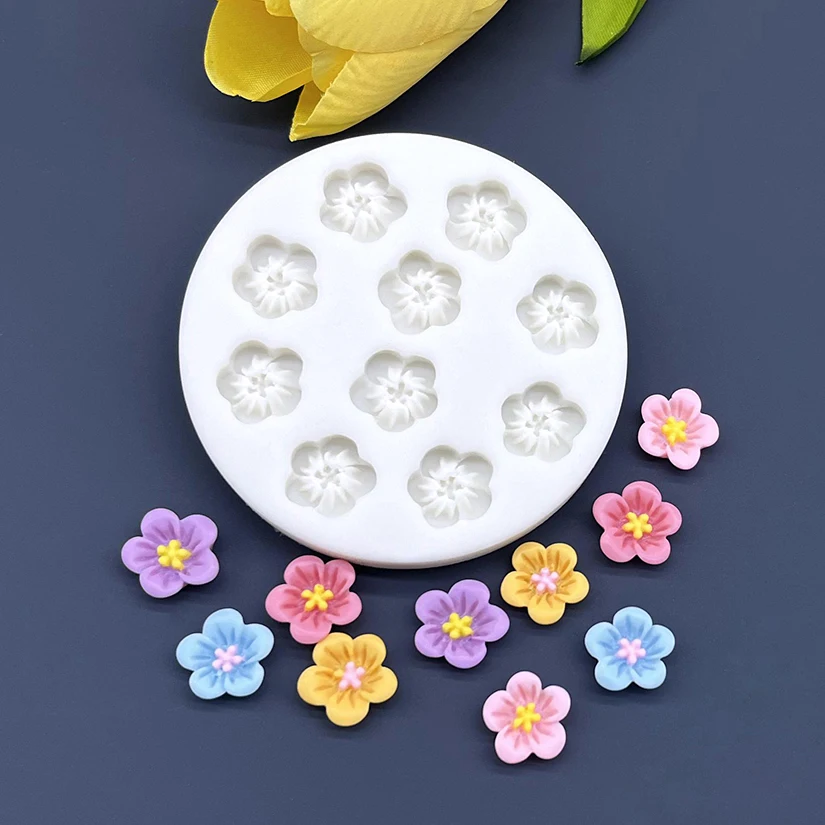 Mini Flower Silicone Mold Sugarcraft Cupcake Baking Mold Fondant Cake Decorating Tools