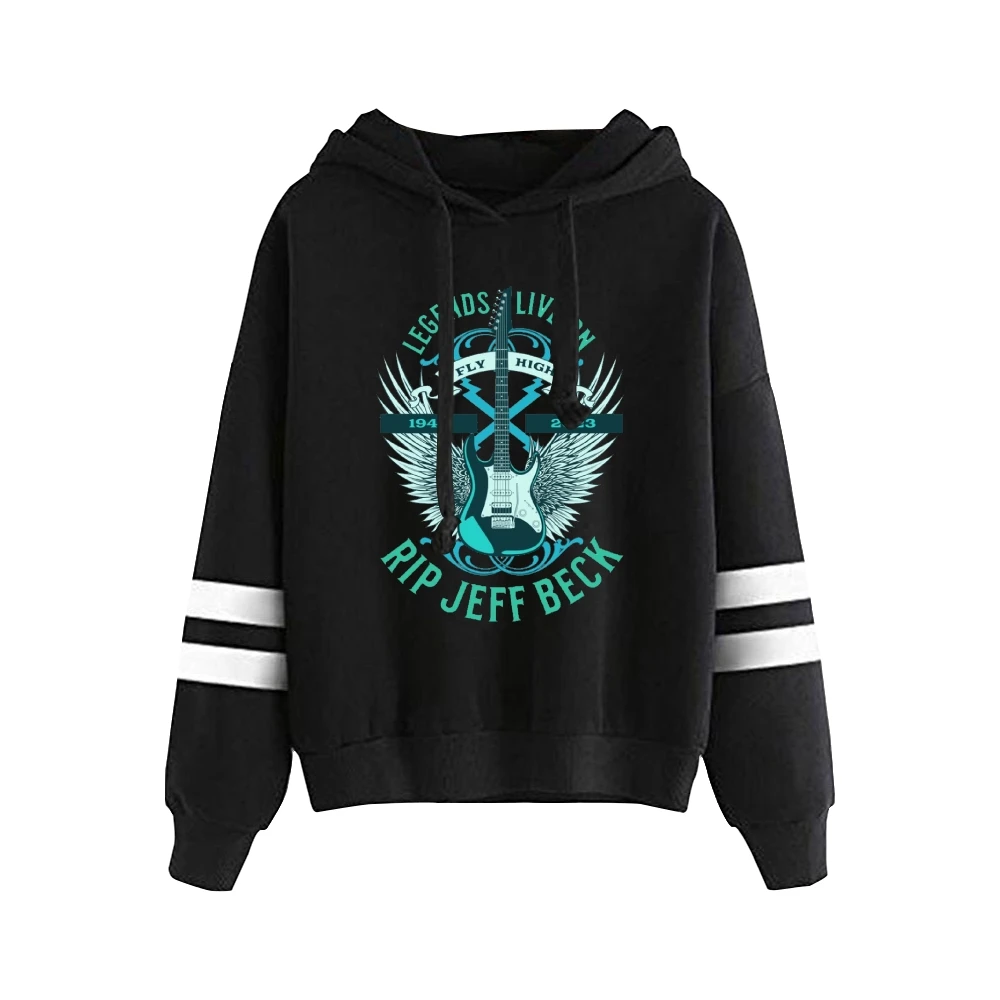 Jeff beck 1944-2023 Legenden leben auf taschen losen Barren ärmeln Sweatshirts Frauen Männer Kapuzen ruhe in Frieden Unisex-Kleidung