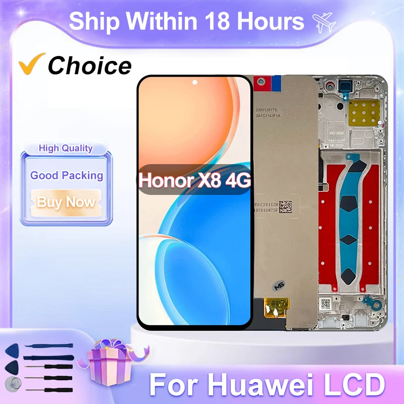 New For Huawei Honor X8 4G LCD Display TFY-LX2 TFY-LX3 Touch Screen Digitizer Assembly For Honor TFY-LX1 Display LCD Parts