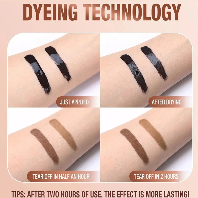 Peel Off Brow Tint Gel Waterdicht Smudge Proof Wenkbrauw Tattoo Vloeistof Langdurig Natuurlijk ogende gevederde wenkbrauwen Gemakkelijk te verwijderen