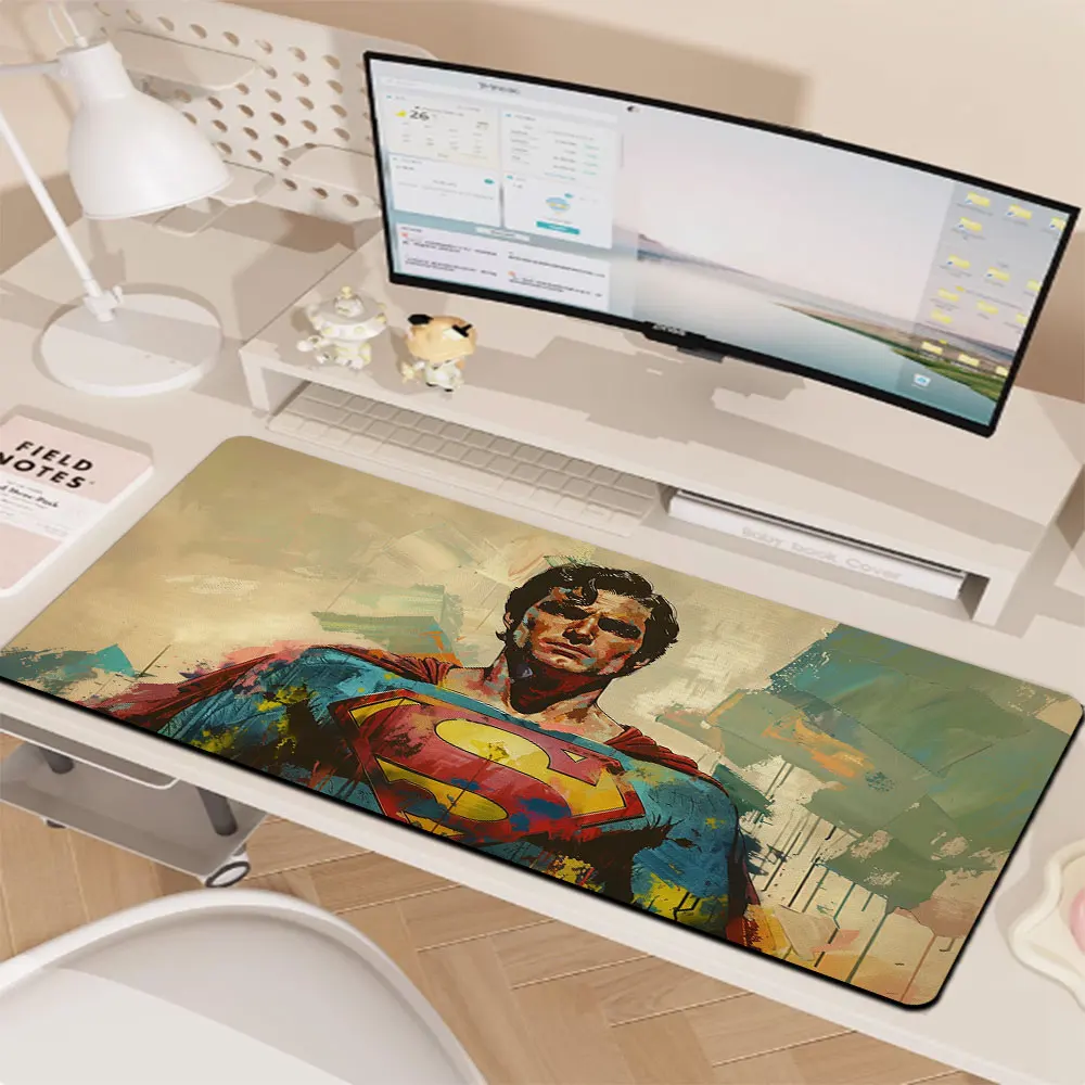 Alfombrilla grande para ratón de Superman, alfombrilla para ordenador, alfombrilla para escritorio, teclado, alfombrilla para mesa de juegos de oficina, 1 ud.