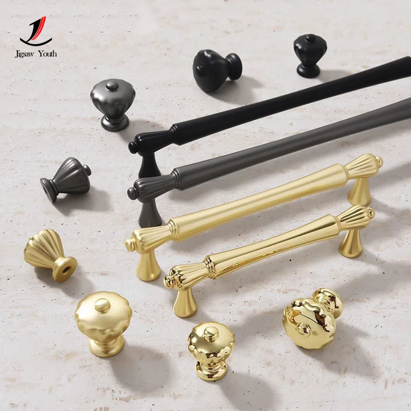 Modern and Minimalist Cupboard Hnalde Copper Brushed Drawer Handle And Knob Gold Cabinet Handle for Wardrobe and Cabinet