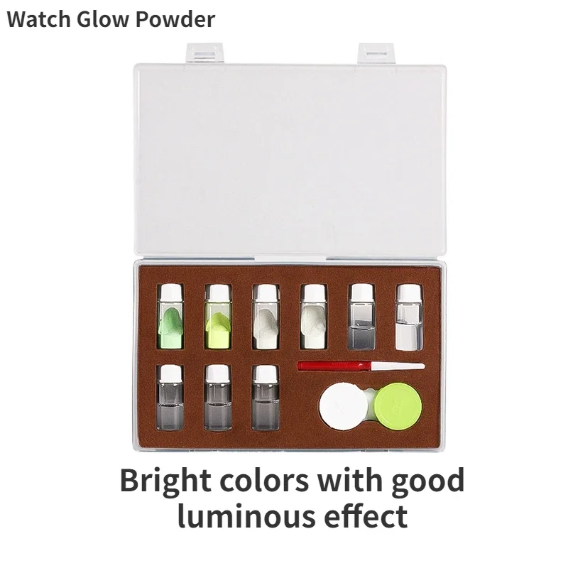 

4 Colors Watch Fluorescent Powder Set Mixing Liquid Professional Watch Luminous Powder for Watchmaker Repair Tool