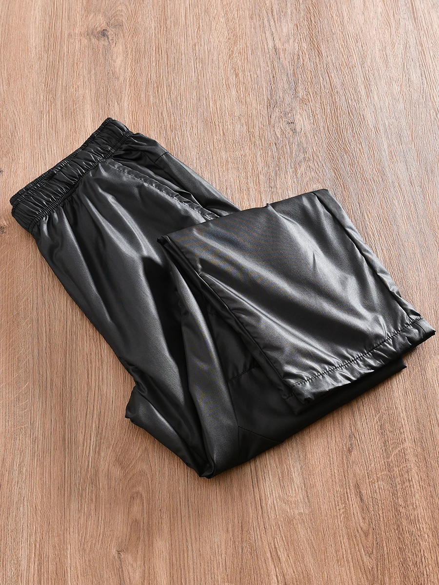 

Men's Outdoor Casual Pants Windproof Waterproof Elastic Waist Straight Leg Long Trousers Autumn Season Basic Color Youth Style