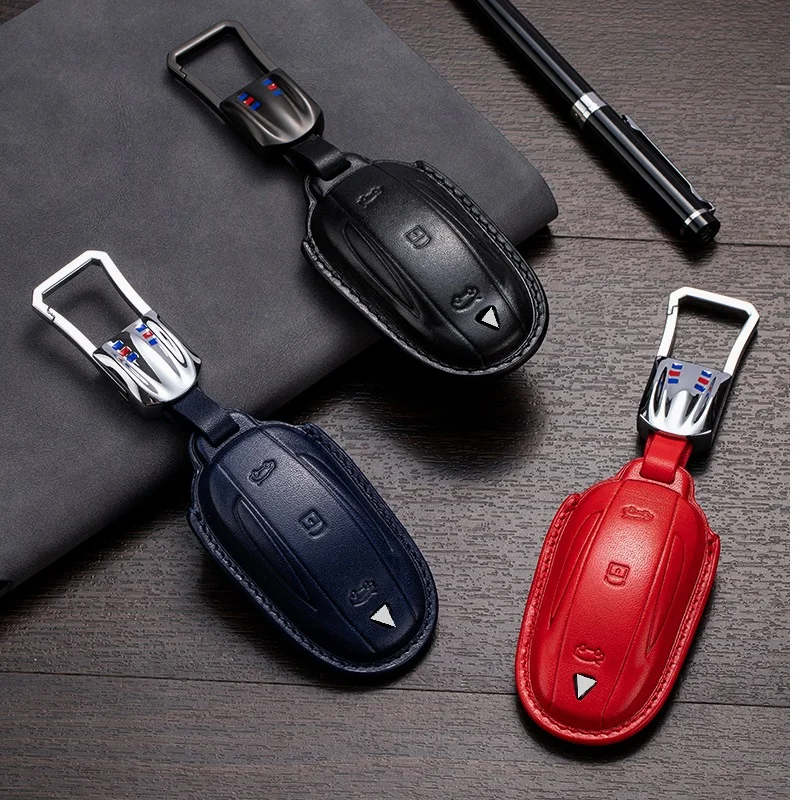 Etui-a-cles-de-voiture-en-peau-de-vache-pour-tesla-model-x-pochette-a-cles-en-peau-de-vache-pour-modele-s-modele-3