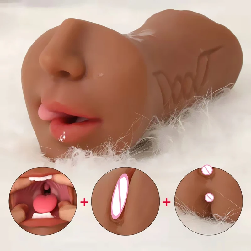 Sex Toys 3 in 1 for Men Realistic Silicone Vagina Pocket Pusssy Male Masturbation Supplies Best Erotic Products Anal Pusssy Cup