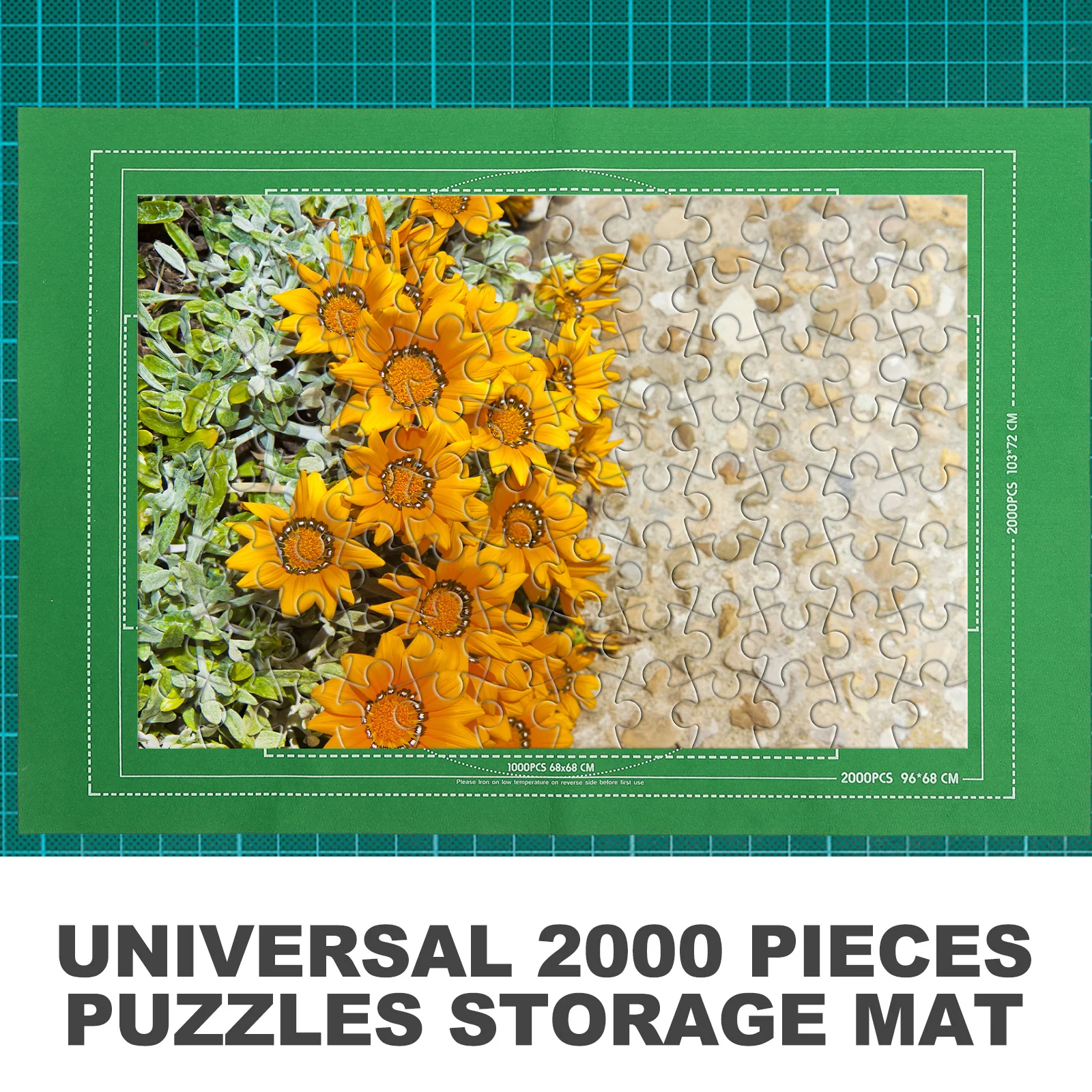 1 Juego de 2000 piezas de estera de almacenamiento de rompecabezas, rollo de manta de fieltro, estera más grande, Control de tubo inflable, manta de almacenamiento de rompecabezas de firmeza